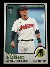 2021 Topps Archives Baseball ANDRES GIMENEZ 1973 Rookie Card RC #126 Indians MLB. rookie card picture