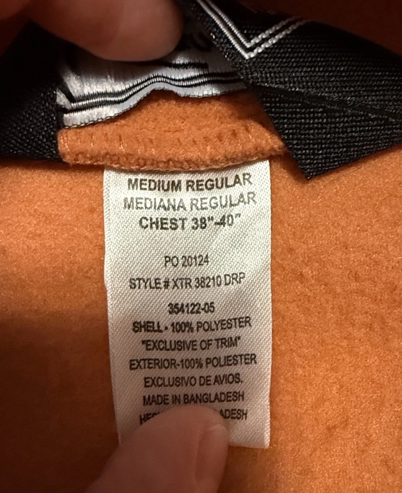 Team realtree mens Vibrant Orange Fleece Vest size medium - Image 3 of 4