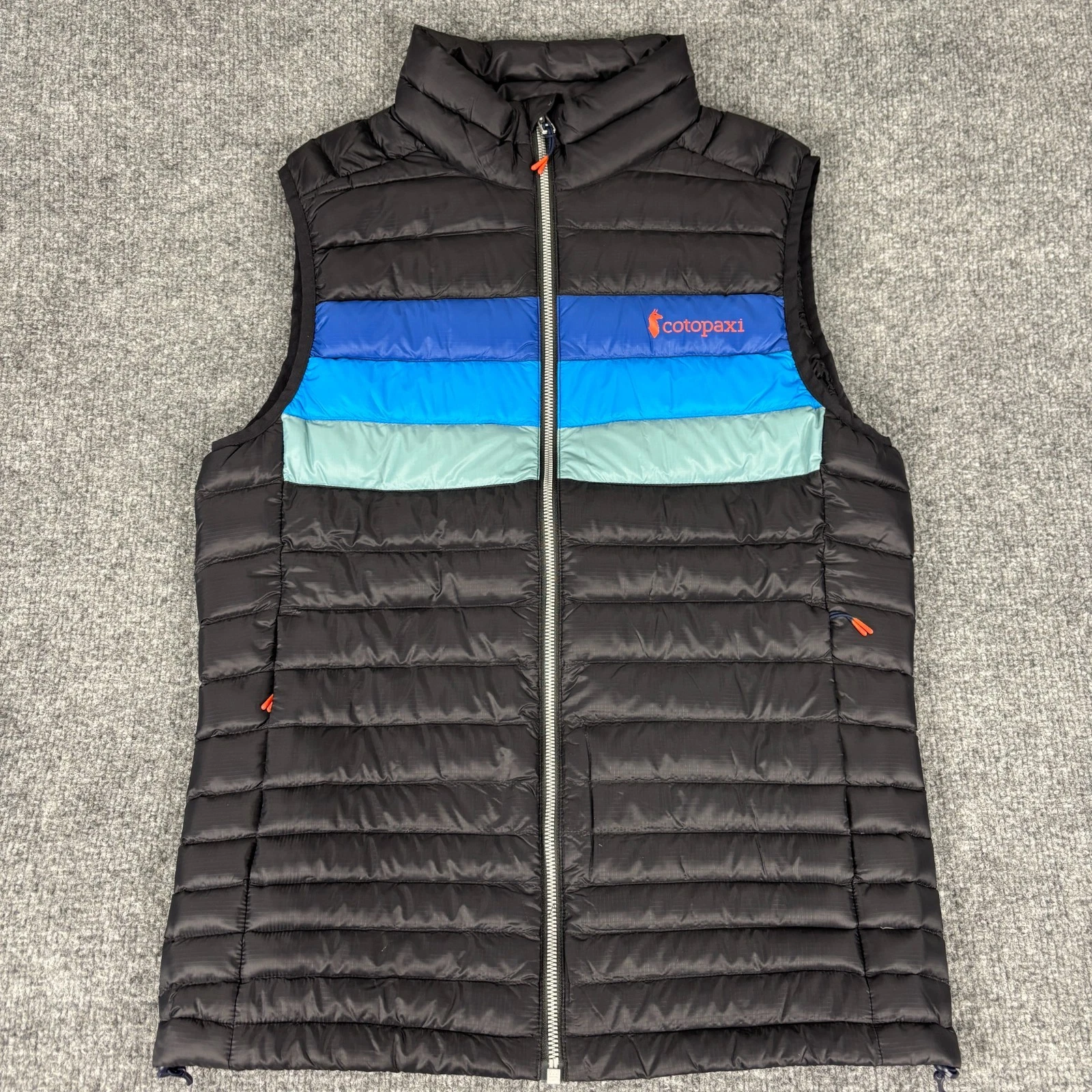 Cotopaxi Fuego Down Vest Mens Small Black Blue Puffer