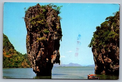 1980s James Bond Island Koh Tapu Phangnga Thailand Postcard