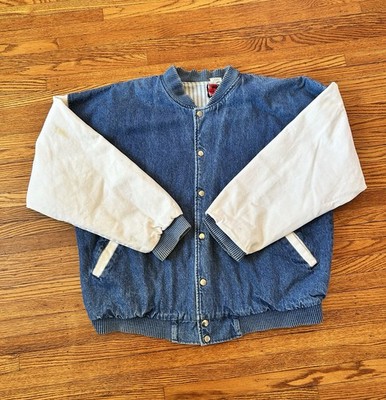 Vintage Hilton Active Apparel Mens XL Windbreaker Jacket Made In USA Denim