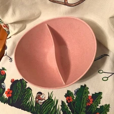 Vintage Mid Century Modern Tickled Pink Vernon Ware Divided Dish 10"