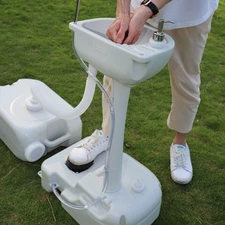 LEADZM wash basin 5 Gallon HDPE white with 24L water tank