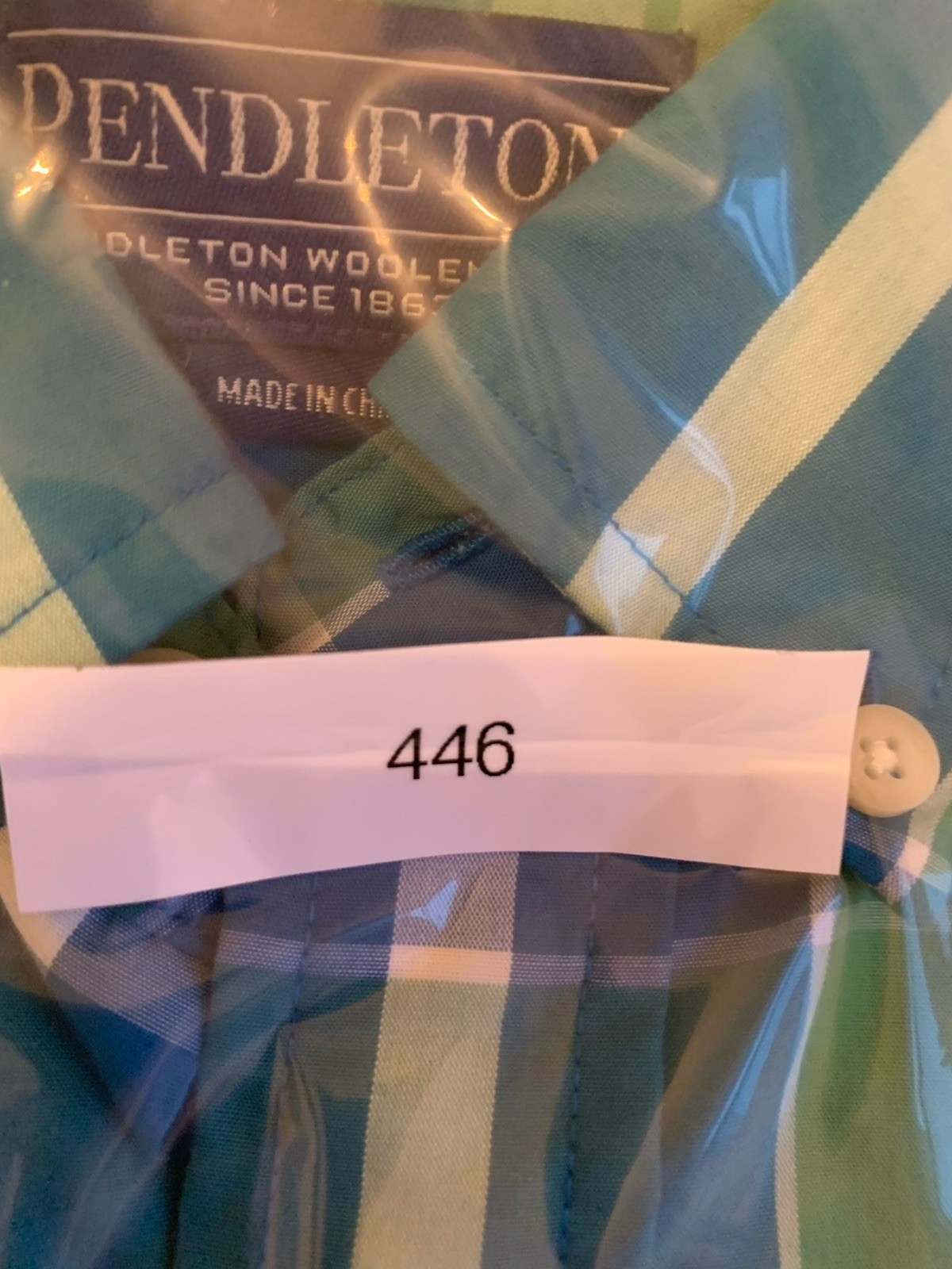 Pendleton Mens Button Down Shirt Large Plaid Gree… - image 11