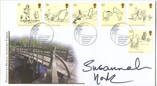 2010 WINNIE THE POOH GREAT BRITAIN BUCKINGHAM FDC SIGNED the late SUSANNAH YORK