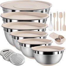 Mixing Bowls with Airtight Lids Set, Kitchen Gadts Set, 6 Stainl