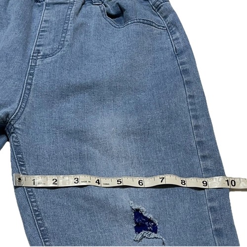 Jeans de mezclilla para mujer 27 tiro alto azul destruido cintura elástica tirar *LEER - Imagen 11 de 13