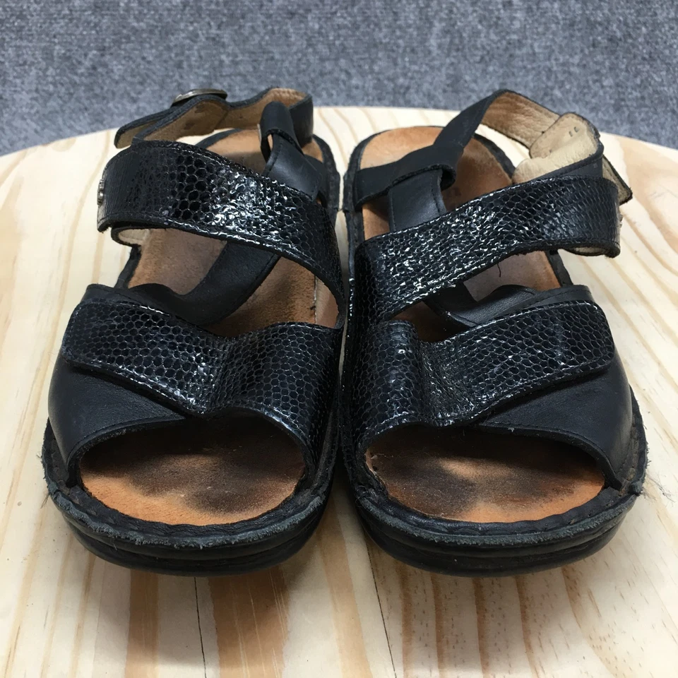 Sandalias Finn Comfort para mujer 38 Jersey con tiras de cuero negro hebilla con punta abierta Foto 4 de 4