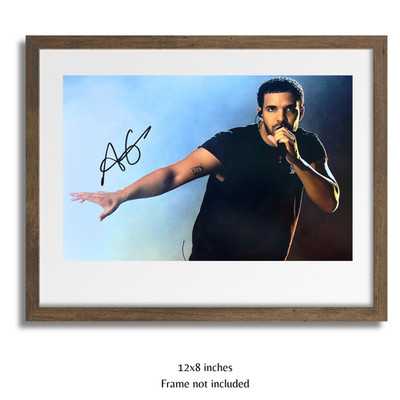 Aubrey Graham Hand Signed Drake A4 Photo ICEMAN Rapper COA & PSA QO Card + PROOF