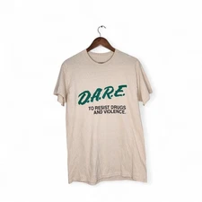 DARE To Resist Violence and Drugs Short Sleeve Tee in Tan Size M