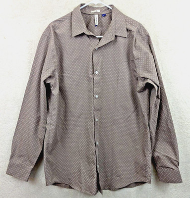 Artefact sz M Slim Fit Shirt cotton taupe color printed buttons long sleeve 0270