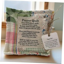 Handmade Pocket Prayer Quilt with Cross Inside, Mini Scripture Quilt,