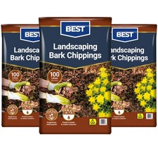 300L Garden Bark Chippings | Decorative Mulch Wood Chips Landscaping FAST
