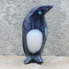 Zuni Fetish-Native American Carving-Marble CUTE LITTLE PENGUIN-Calvert Bowannie