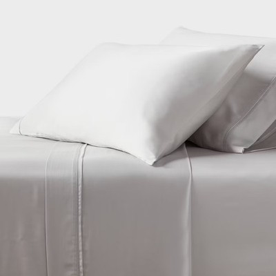 Twin/Twin XL 320 Thread Count Cool TENCEL Lyocell Sheet Set Light Gray