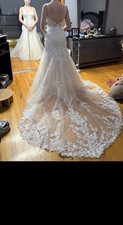 Ivory Lace Mermaid Sweetheart Fit And Flare Wedding Dress with Train