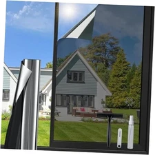  One Way Window Privacy Film with 3 Tools Window 35.4" x 78.7" Black Silver