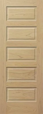 GLOBAL ONE FOREST PRODUCTS PREMIUM WOOD DOORS Poplar 5 Panel Equal Raised Panels Stain Grade Solid Core Interior Wood Doors