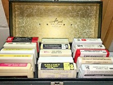Vintage AM PAK DELUXE 15 Slot 8 Track Cartridge Tape Case Tapes