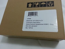 10 PAIRS- ROCKETFISH RF-EB0314-GY MOBILE EARBUD HEADPHONES GREY WITH IN-LINE MIC