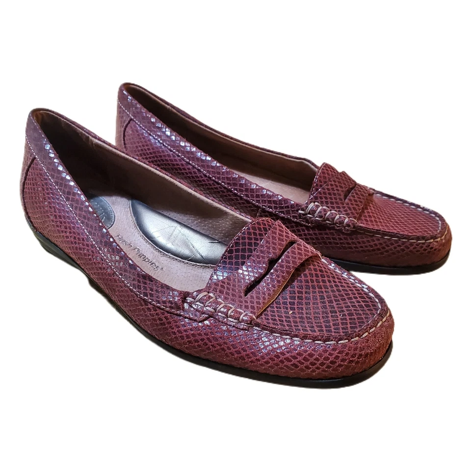 Мокасины Hush Puppies Penny кожа питона тиснение женские размер 10 малина - Изображение 2 из 4