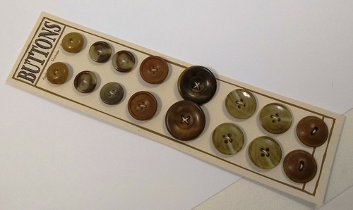 16 Fancy Brown Buttons * VINTAGE * Gutta Percha * Bakelite * Tortoise * Coat OLD - Picture 2 of 12