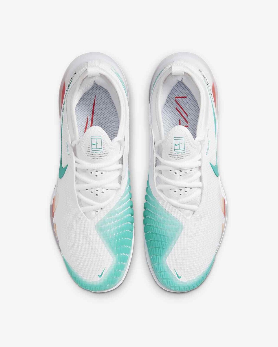 Wmns Nike React Vapor NXT HC White Washed Teal Habanero Red CV0742 136