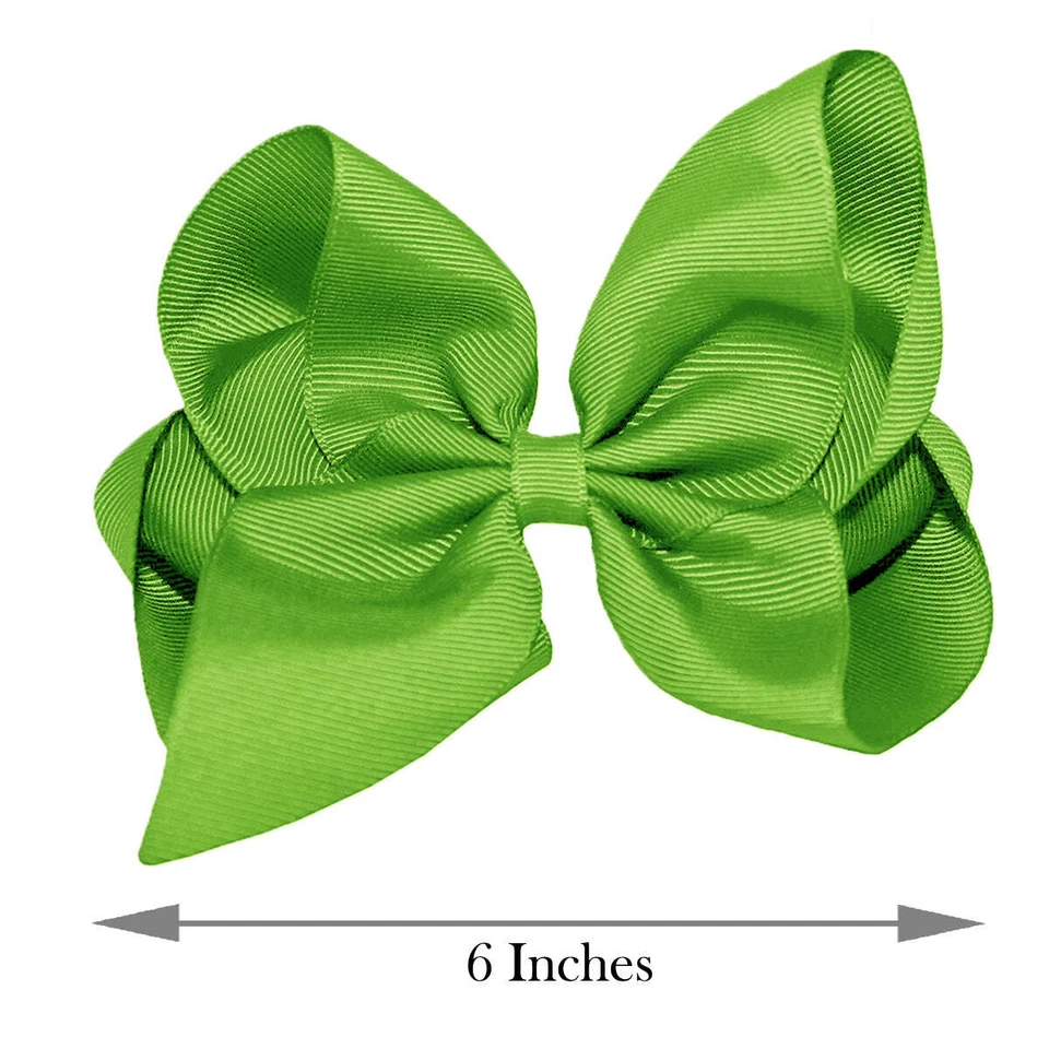 WD2U Girls 6" Classic Style Large Boutique Grosgrain Hair Bow Alligator Clip - Image 4 of 4