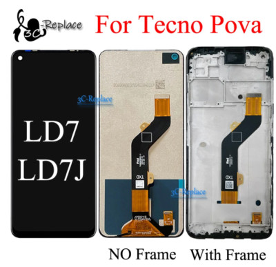 For Tecno Pova LD7 LD7j LCD Display Touch Screen Digitizer Assembly Panel Black