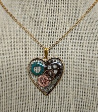 Handmade Heart Steampunk Gear Metal Pendant