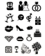 Forever in Time Clear Cling Rubber Stamp Wedding Icons Marriage Diamond Ring