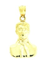 MALVERDE SINALOA Religioso Colgante Dije Sólido Real Oro Amarillo 14k 34x17 mm