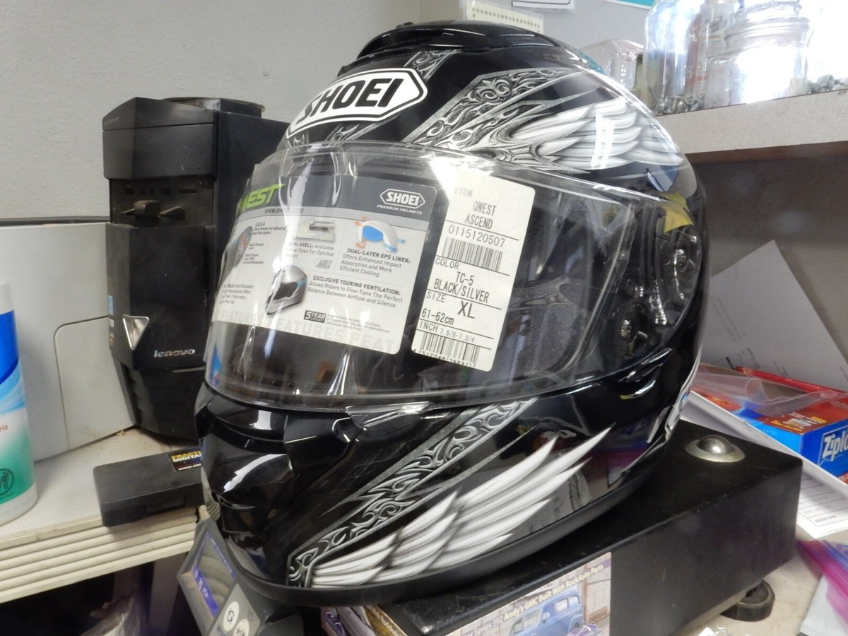 NOS Shoei Qwest Ascend TC-5 XL 61-62cm Full Face Helmet 0115-1205 
