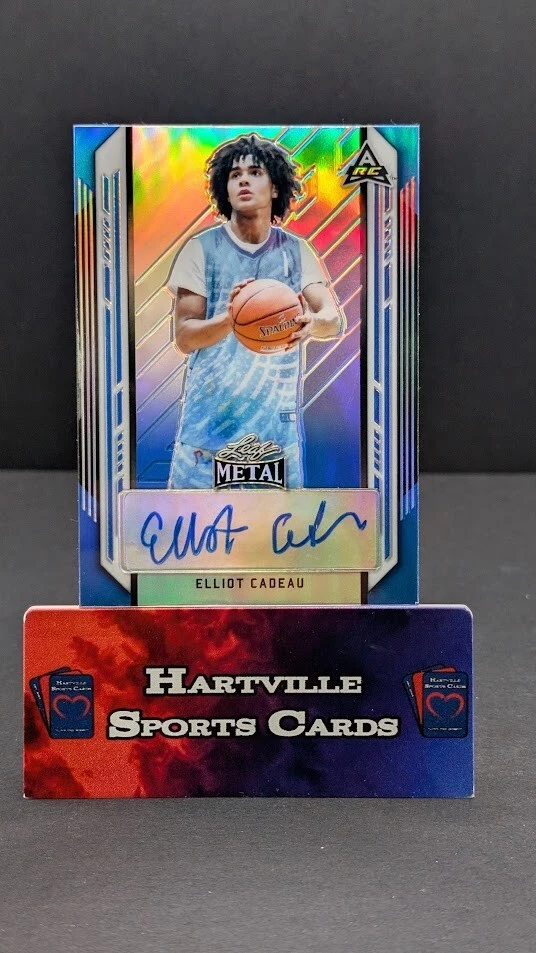 2021-22 Leaf Metal Blue Prismatic #/50 Elliot Cadeau #BA-EC1 Auto UNC Tar Heels