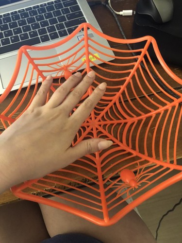 Halloween Süßigkeitenkorb hell Kunststoff orange