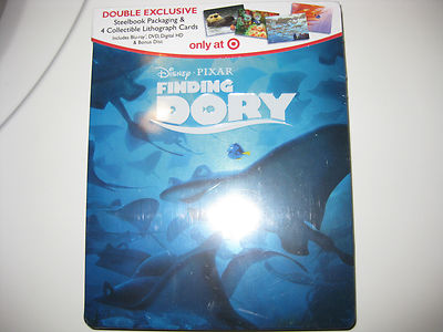 FINDING DORY Target Exclusive STEELBOOK Blu-Ray DVD Digital New/Sealed