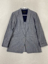 J. Crew Unstructured Blazer in Cotton Linen Chambray Single Button Size 4