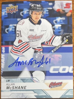 2018-19 Upper Deck CHL Autographs Allan McShane #27 Oshawa Generals