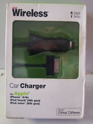   Just Wireless Car Charger For  4/4S, iPod Touch 4th G And iPod Nano 6th G