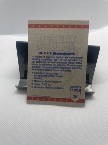 Bombarderos F-111 1991 Desert Storm Topps #36 - Imagen 2 de 2