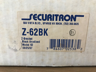 Securitron Z-62BK, Z-Bracket, Black Anodized, New Old Stock in factory box