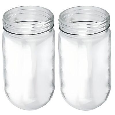 2-Pack Clear Glass Globe Vapor Proof Light Covers for Walk-in Refrigerators