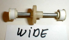 2 White Wheels 7/16" T X 1/4" W + 1 Axle + 1 Crown Gear  WIDE  Eldon 1/32nd Used