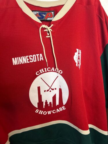VTG Chicago Showcase #3 Minnesota SP Flo-Knit Red Green Hockey Jersey Mens 2XL - Picture 4 of 6