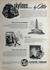 1949 Otis Elevator Company New York Skylines Masonic Memorial Vintage Print Ad