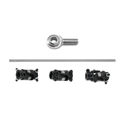 3 Black U Joint 36'' Steering Shaft Support Kit with 3/4'' Bearing Heim Joint