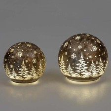Deko-Kugel Frosty-Braun LED-Licht Weihnachtskugel Glas formano Weihnachtsdeko