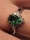 Emerald and Dia Ring, Bright Green Emerald White Diamonds, 1.28tcw, 5.7g, sz 6.7 — photo 3