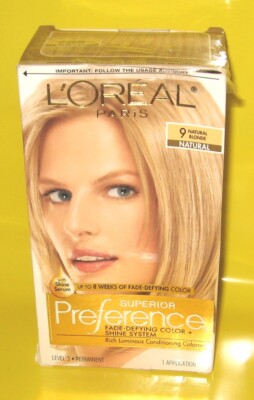 L'Oreal Paris Superior Preference Hair Color ~ # 9 ~ Natural  Blonde ~ 1kit