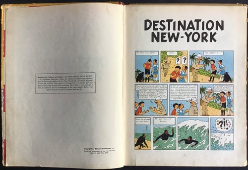 JO, ZETTE ET JOCKO Destination New-York 4ème plat B6 Dos rouge 1952 État correct - Picture 13 of 23